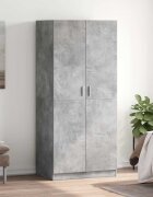 vidaXL Гардероб бетонно сив 80x52x180 см инженерно дърво