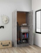 vidaXL Гардероб бетонно сив 825x515x180 см инженерно дърво