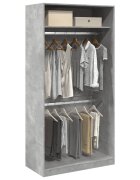 vidaXL Гардероб бетонно сиво 100x50x200 см инженерно дърво