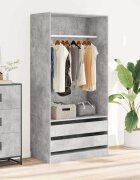 vidaXL Гардероб бетонно сиво 100x50x200 см ПДЧ
