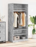 vidaXL Гардероб бетоново сиво 100x50x200 см ПДЧ