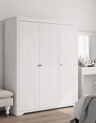 vidaXL Гардероб BODO бял 146x535x173 см бор масив