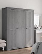 vidaXL Гардероб BODO сив 146x535x173 см бор масив