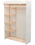 vidaXL Гардероб борово дърво и тъкан 110x40x170 см