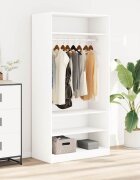 vidaXL Гардероб бял 100x50x200 см инженерно дърво