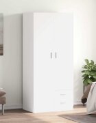 vidaXL Гардероб бял 80x52x180 см инженерно дърво
