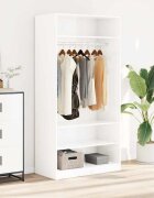 vidaXL Гардероб бял гланц 100x50x200 см инженерно дърво