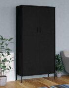 vidaXL Гардероб черен 90x50x180 см стомана