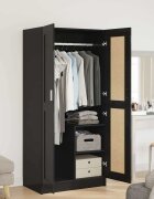 vidaXL Гардероб черен гланц 825x515x180 см ПДЧ