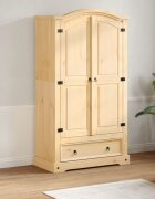 vidaXL Гардероб "Corona" 102x52x186 см бор масив