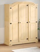 vidaXL Гардероб "Corona" 1515x52x186 см бор масив