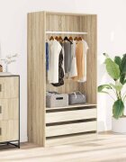 vidaXL Гардероб дъб сонома 100x50x200 см ПДЧ