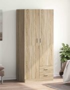vidaXL Гардероб дъб сонома 80x52x180 см инженерно дърво