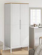 vidaXL Гардероб FLORO бял 77x53x171 см бор масив