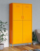 vidaXL Гардероб горчица жълто 90x50x180 см стомана