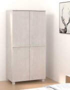 vidaXL Гардероб HAMAR бял 89x50x180 см борово дърво масив
