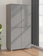 vidaXL Гардероб HAMAR светлосив 89x50x180 см борово дърво масив