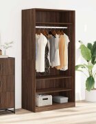vidaXL Гардероб кафяв дъб 100x50x200 см инженерно дърво