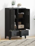 vidaXL Гардероб метален индустриален стил 67x35x107 см черен