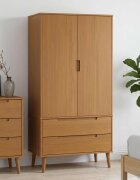 vidaXL Гардероб MOLDE Карамел 90 x 55 x 175 см