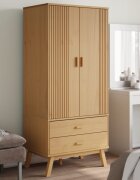 vidaXL Гардероб OLDEN кафяв 765x53x172 см борово дърво масив