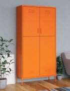 vidaXL Гардероб оранжев 90x50x180 см стомана