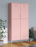 vidaXL Гардероб розов 90x50x180 см стомана