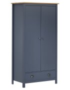 vidaXL Гардероб с 2 врати Hill сив 89x50x170 см борово дърво масив