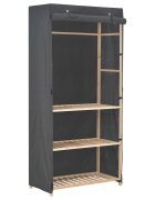 vidaXL Гардероб с 3 рафта сив 79x40x170 см текстил
