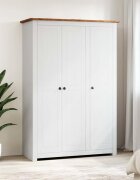 vidaXL Гардероб с 3 врати бял 118x50x1715 см бор Panama Range
