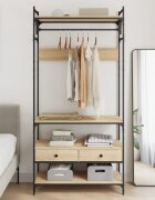 vidaXL Гардероб с чекмеджета дъб сонома 89x39x1845 см инженерно дърво