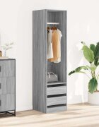 vidaXL Гардероб с чекмеджета сив сонома 50x50x200 см инженерно дърво