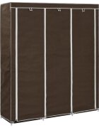 vidaXL Гардероб с отделения и лостове кафяв 150x45x175 см плат