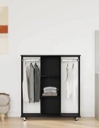 vidaXL Гардероб с рафт Черен дъб 102 x 38 x 110 см Инженерна дървесина