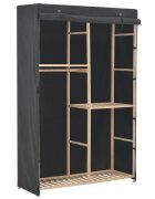 vidaXL Гардероб с три рафта сив 110x40x170 см текстил