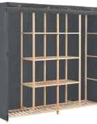 vidaXL Гардероб сив 173x40x170 см текстил