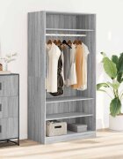 vidaXL Гардероб сив сонома 100x50x200 см инженерно дърво