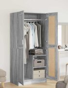 vidaXL Гардероб сив сонома 825x515x180 см инженерно дърво