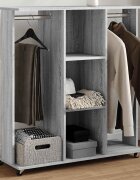 vidaXL Гардероб сив сонома с колелца 102x38x110 см инженерно дърво