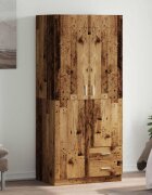 vidaXL Гардероб старо дърво 80x52x180 см ПДЧ