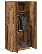 vidaXL Гардероб старо дърво 80x52x180 см ПДЧ