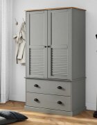 vidaXL Гардероб VIGO сив 90x55x170 см бор масив
