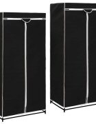 vidaXL Гардероби 2 бр черни 75x50x160 см