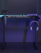 vidaXL Гейминг бюро LED със Z-образни крака черно 90x60x75 см