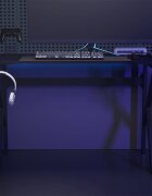 vidaXL Гейминг бюро с K-образни крака черно 110x60x75 см