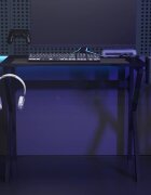 vidaXL Гейминг бюро с K-образни крака черно 90x60x75 см