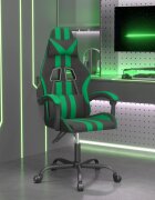 vidaXL Гейминг стол черно и зелено изкуствена кожа