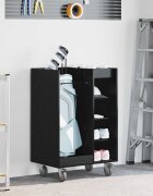 vidaXL Голф шкаф с колело Едноцветен Черния дъб 65 x 45 x 98 см