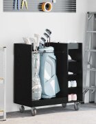 vidaXL Голф шкаф с колело Едноцветен Черния дъб 90 x 45 x 98 см