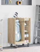 vidaXL Голф шкаф с колело Едноцветен Сонома дъб 65 x 45 x 98 см